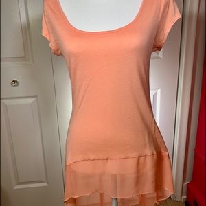 Peach Bongo Womens T-Shirt Scoop-Neck Top, Medium